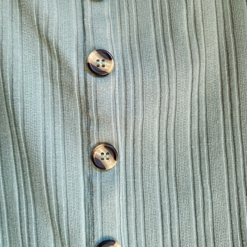 Mudd Ribbed Button-Front Tank Top - Soft Green - Picture 2 of 3